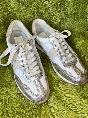 Dolce Vita Silver and Cream Sneakers